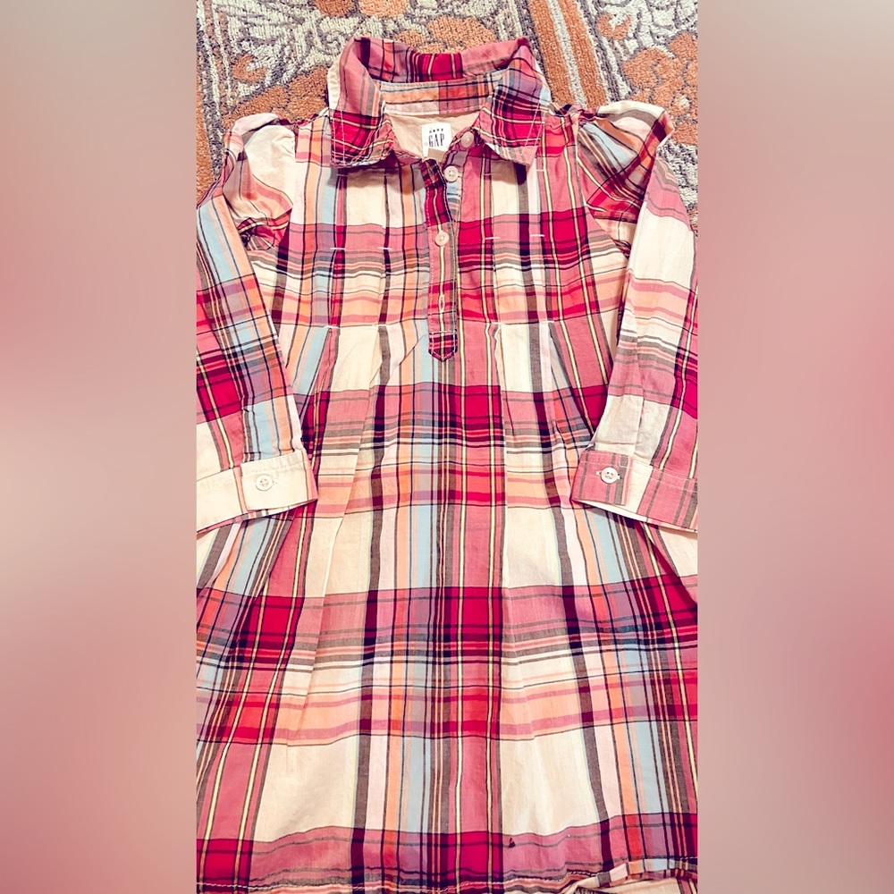 Baby Gap Rose Plaid Dress Size 4 Toddler